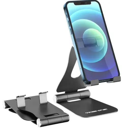 Adjustable aluminum desktop phone stand